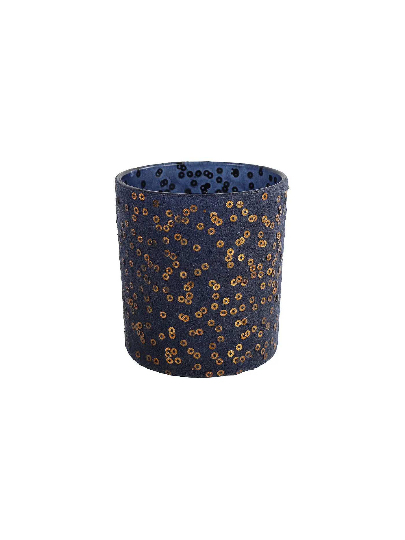 COUNTRYFIELD | Teelichthalter Noa M 8cm Blau/Kupfer | 